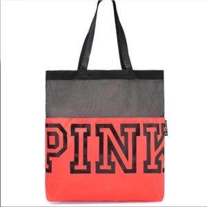 PINK Victoria’s Secret bright neon/mesh tote bag.